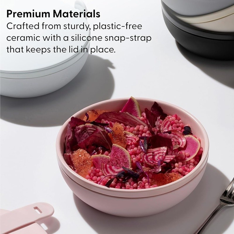 Premium Ceramic Meal Prep Bowl Eco-Friendly Microwave Safe Food Container New