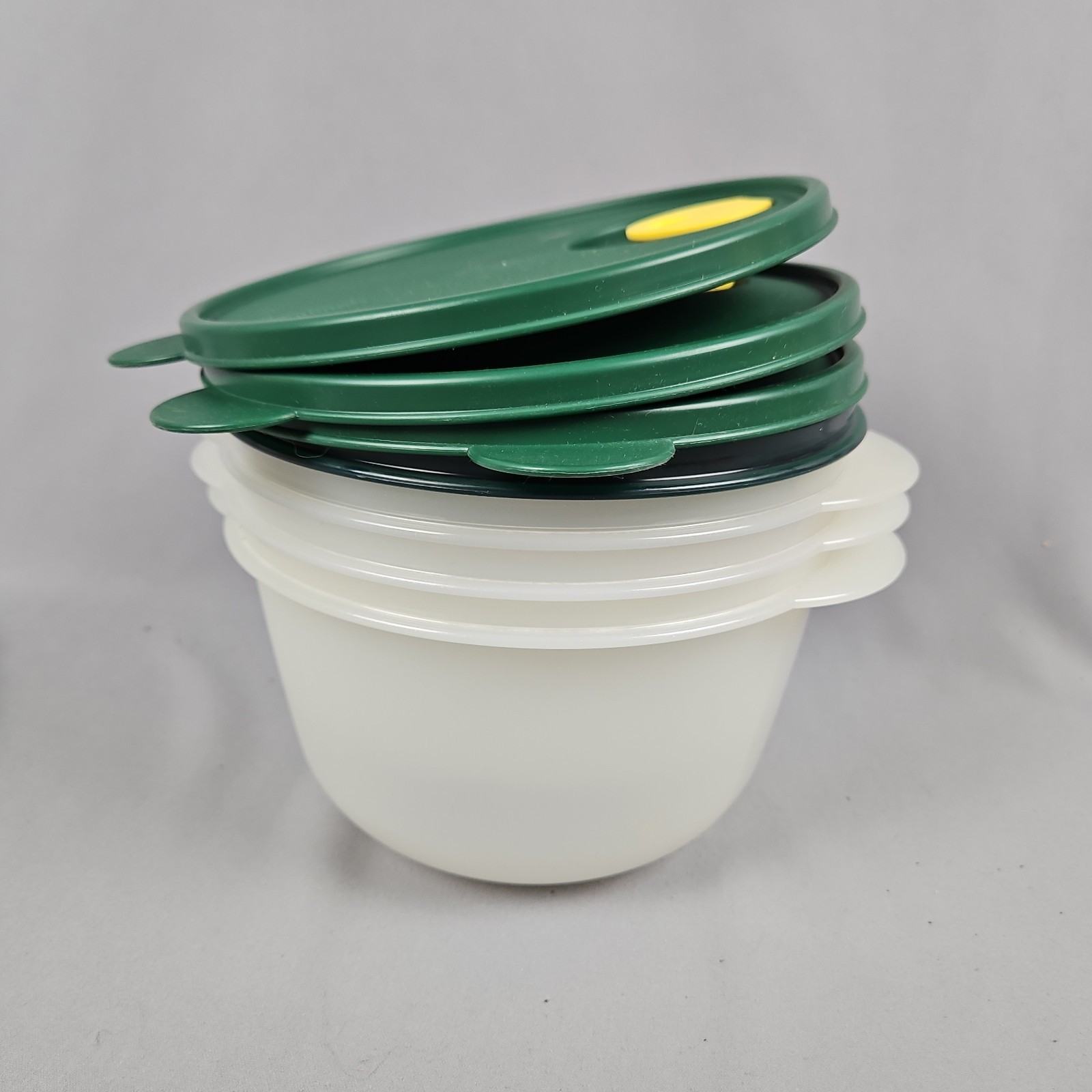 Tupperware Crystalwave Microwave Set Bowls 4.25/6.25/8.5 Cup Colander/Steamer