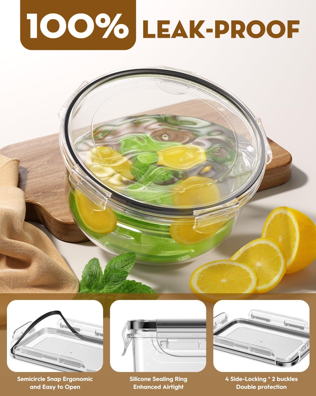 40 PCS Airtight Food Storage Containers Set, Leakproof Meal Prep, BPA-Free, Reus