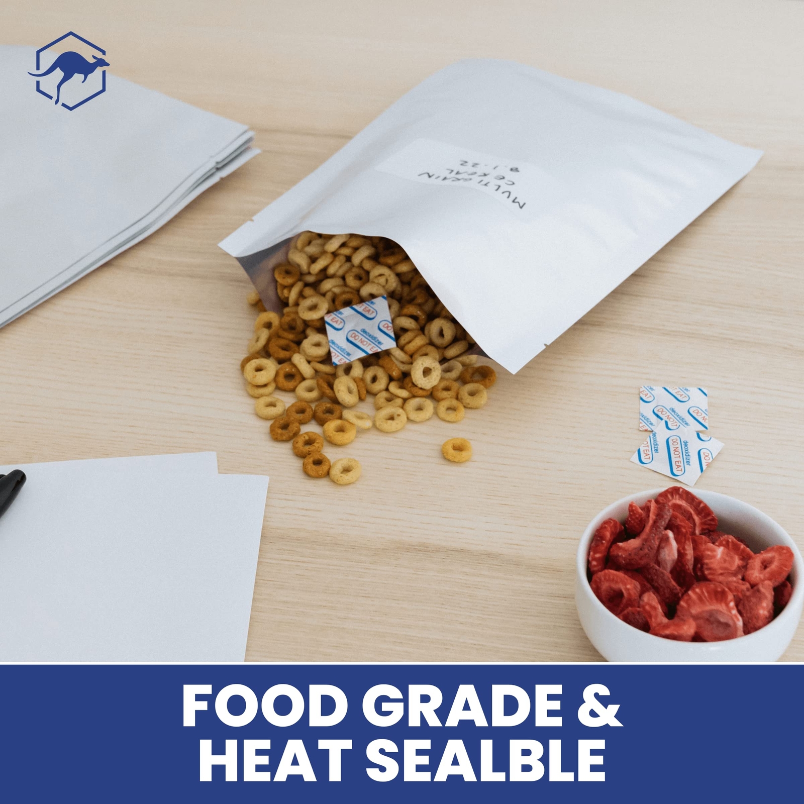 50X 1-Quart Mylar Bag Bundle – 5 Mil – 7 X 10 Mylar Bags + 50X Labels