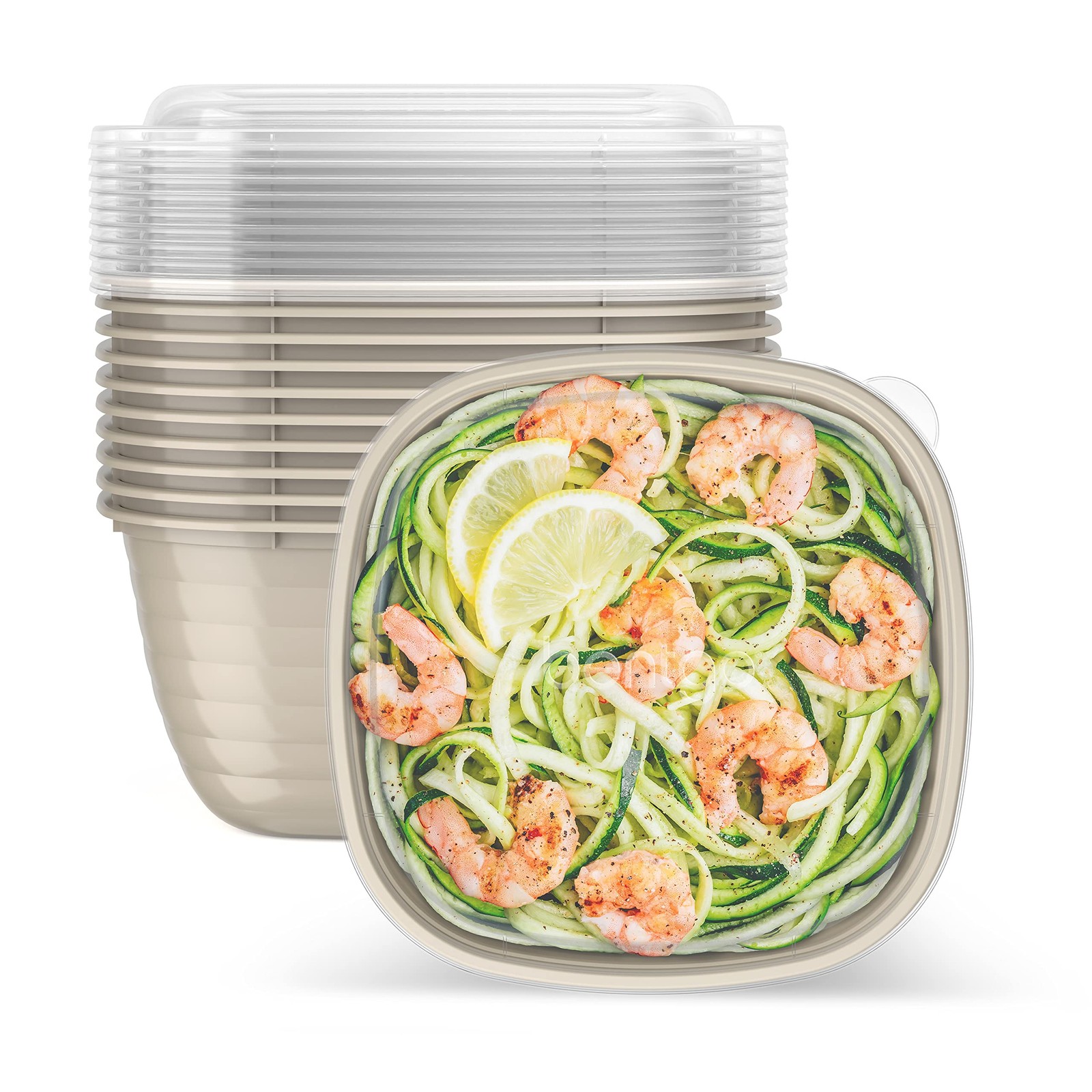 Prep – 1-Compartment Bowls with Custom Fit Lids – Reusable, Microwaveable, Du…