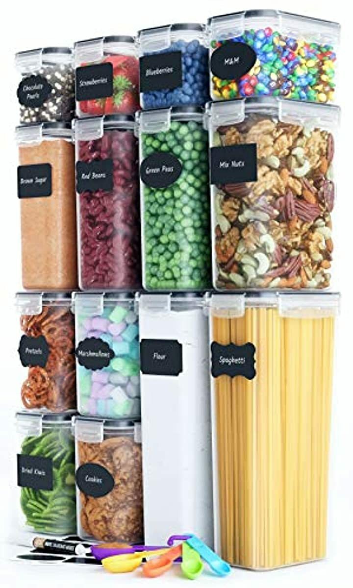Airtight Food Storage Containers Set 14 Piece Kitchen Pantry Organizer Storage