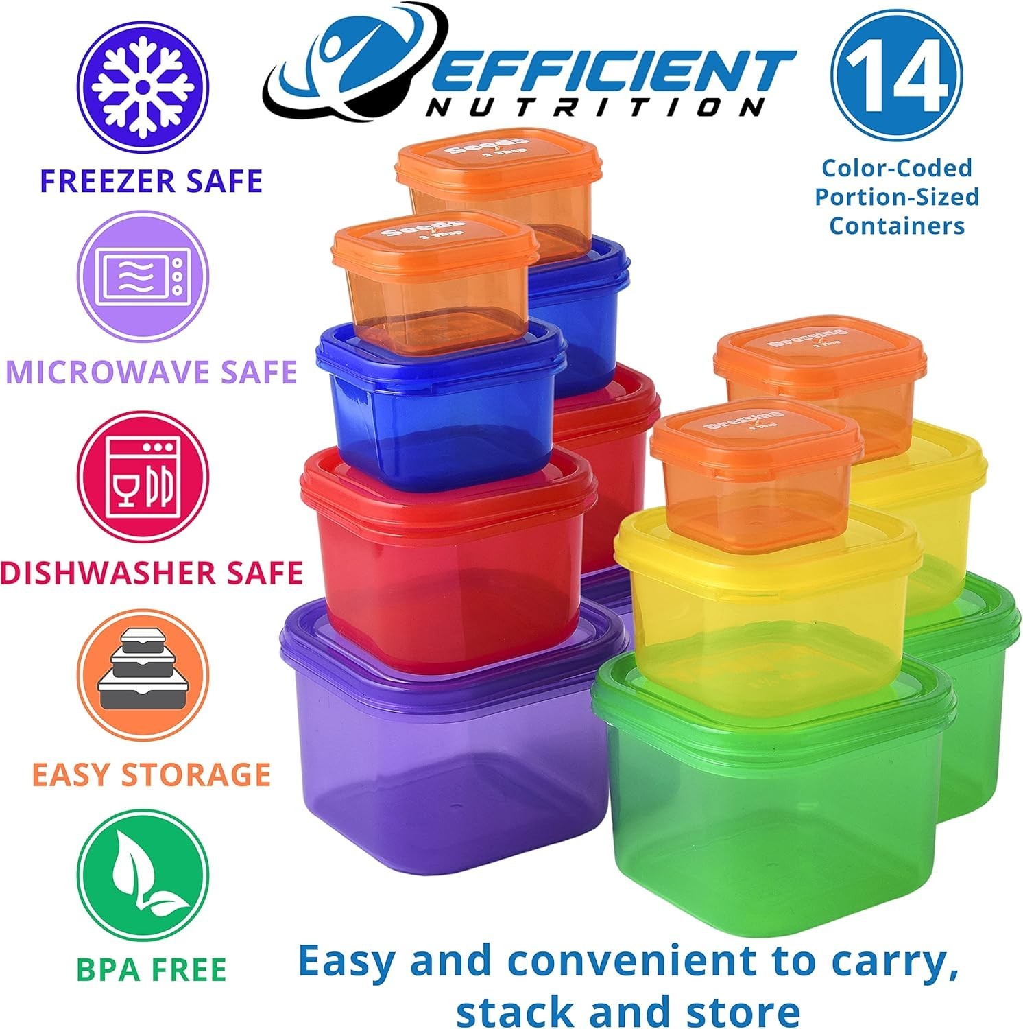 14 Pcs Fix Portion Control Containers Kit Beach Body Food Plan Diet Weight Loss