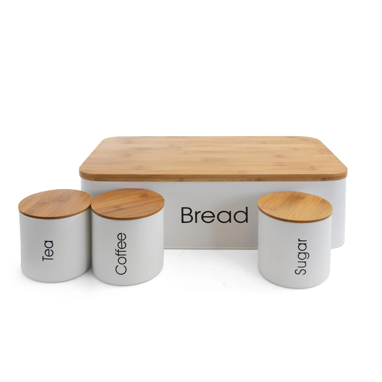 Kitchen Food Storage and Organization 4 Piece Canister Set in White
