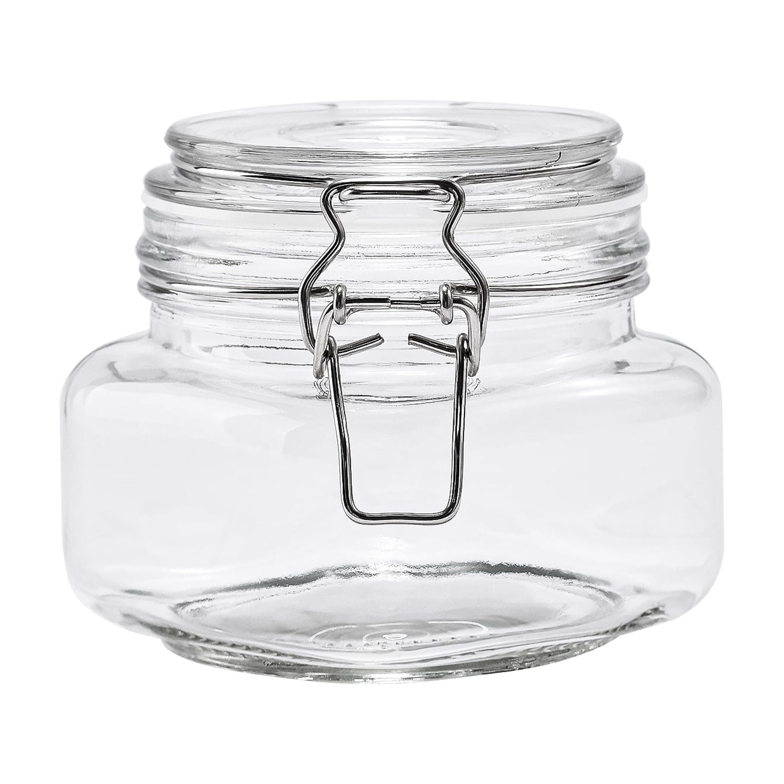 (2 pack) Glass 17 oz Lock Lid Storage Jar Canister