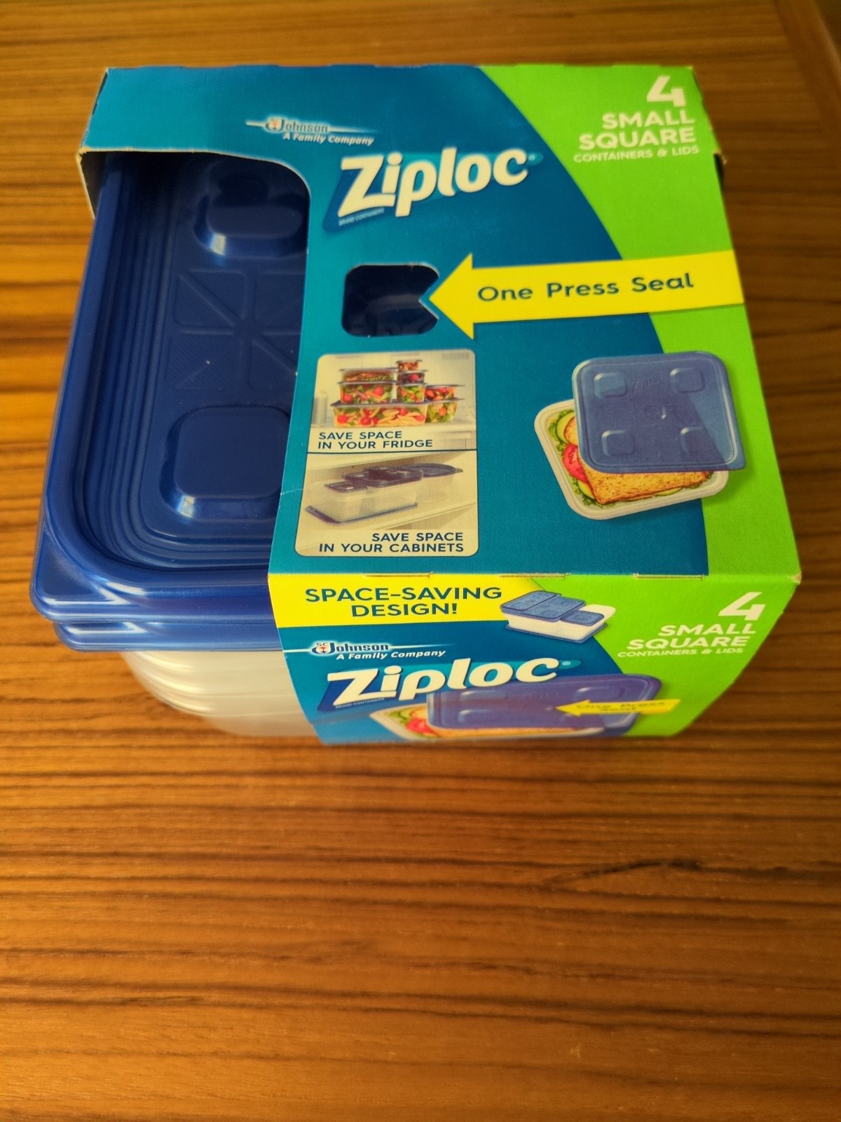 Ziploc Small Square Container – 4 Count