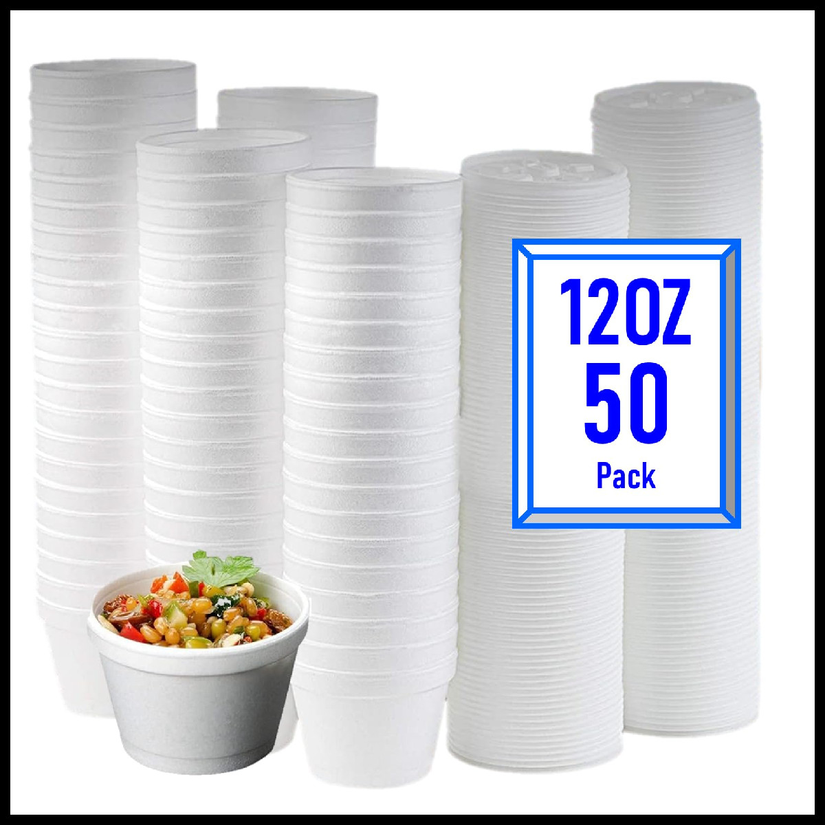 Mr Miracle Foam Bowl Lid For Hot And Cold 12 Ounce Disposable Soup Container