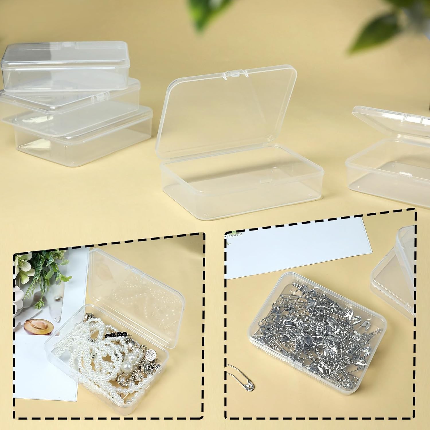8 Pcs Small Plastic Case, 4x3x1 Inch Mini Plastic Storage Containers Box