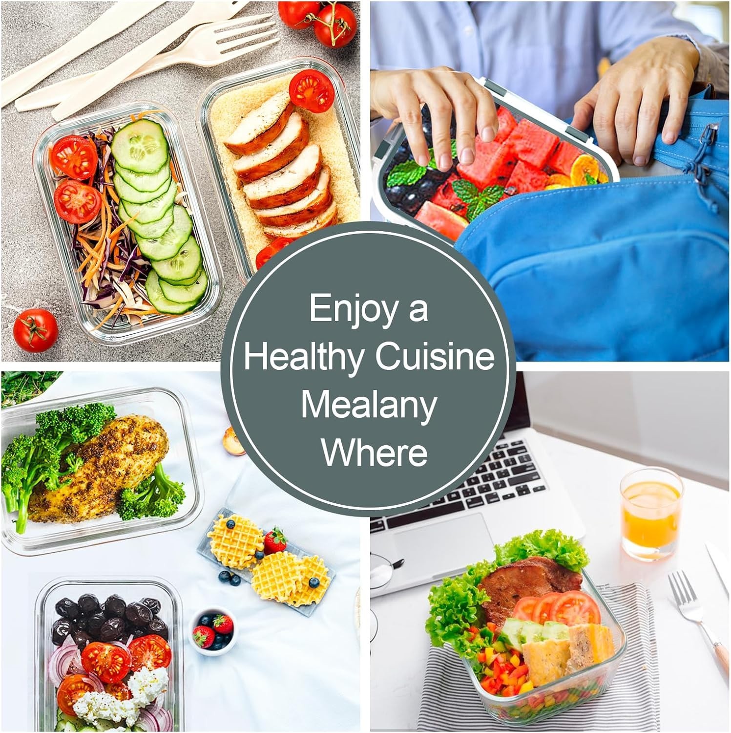 10 Flexible Glass Food Storage Containers – Airtight & BPA-Free Meal Prep Set