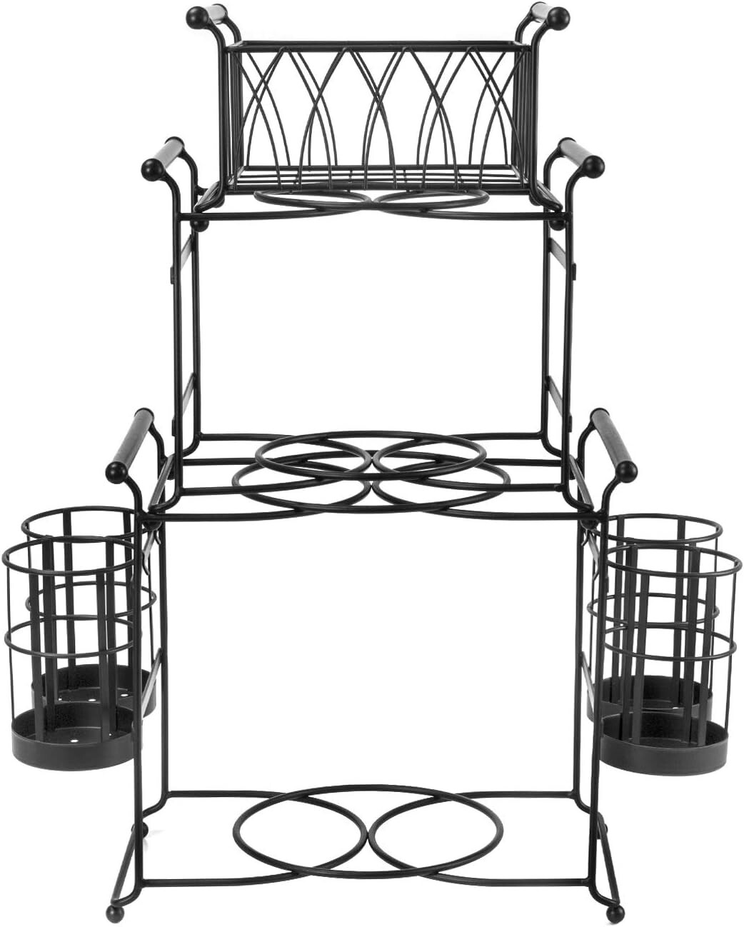 Buffet Caddy – 7-Piece Set – Plate, Napkin, and Silverware Holder – Carbon Steel