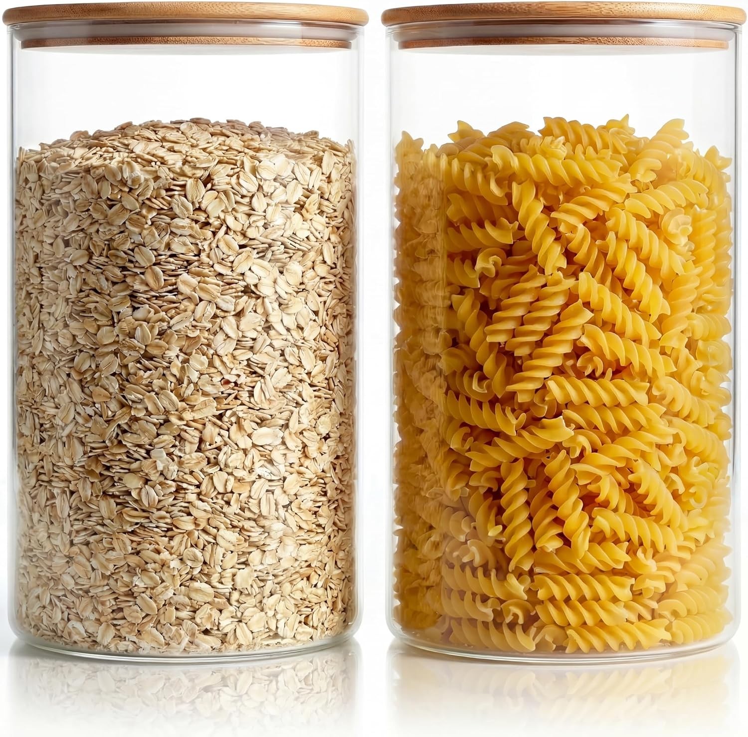 Extra Large Glass Flour and Sugar Storage Containers with Airtight Lids,132 floz