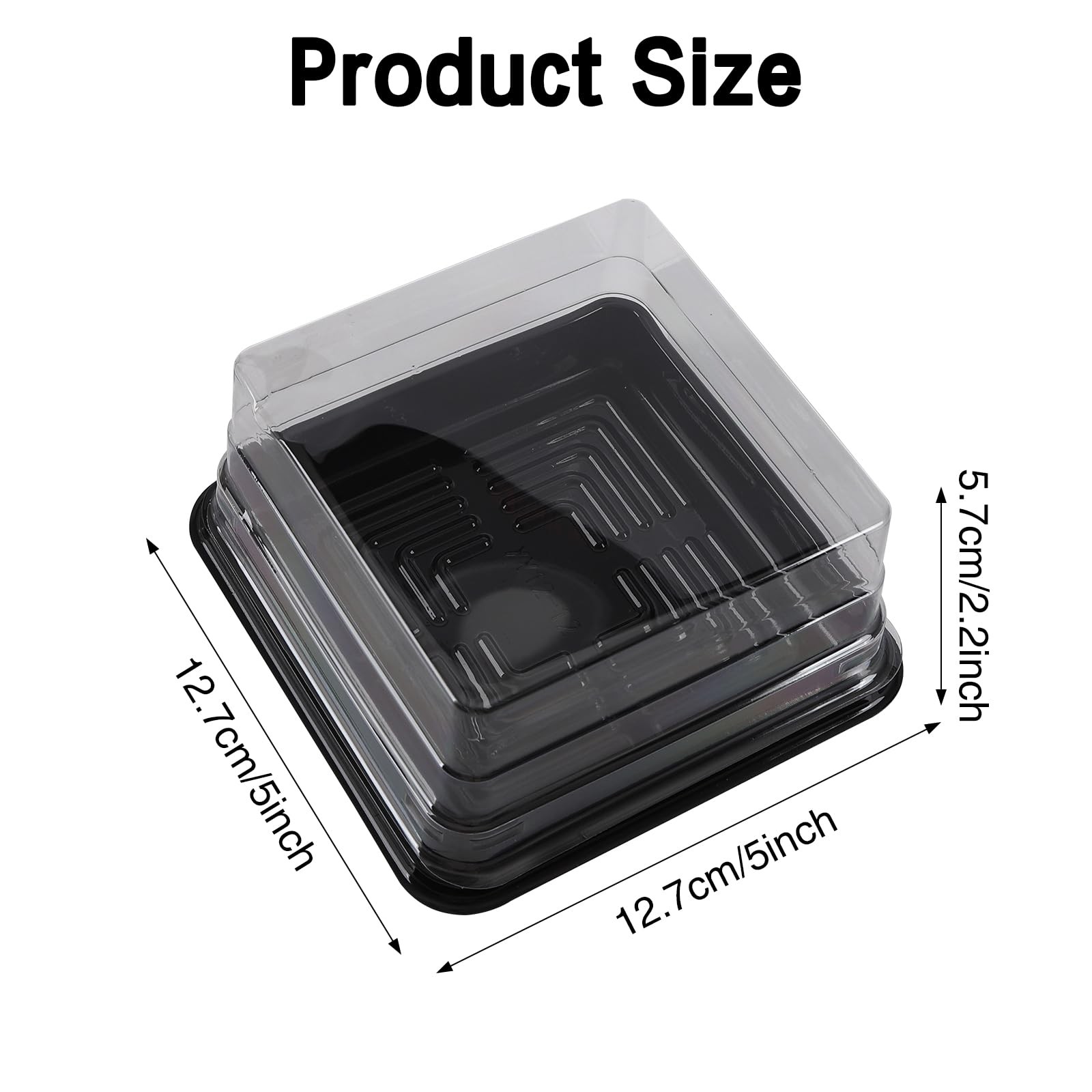 50 Pack Black Cake Pans,Bottom 5Inch X Heigh 2.2Inch Clear plastic mini cake …