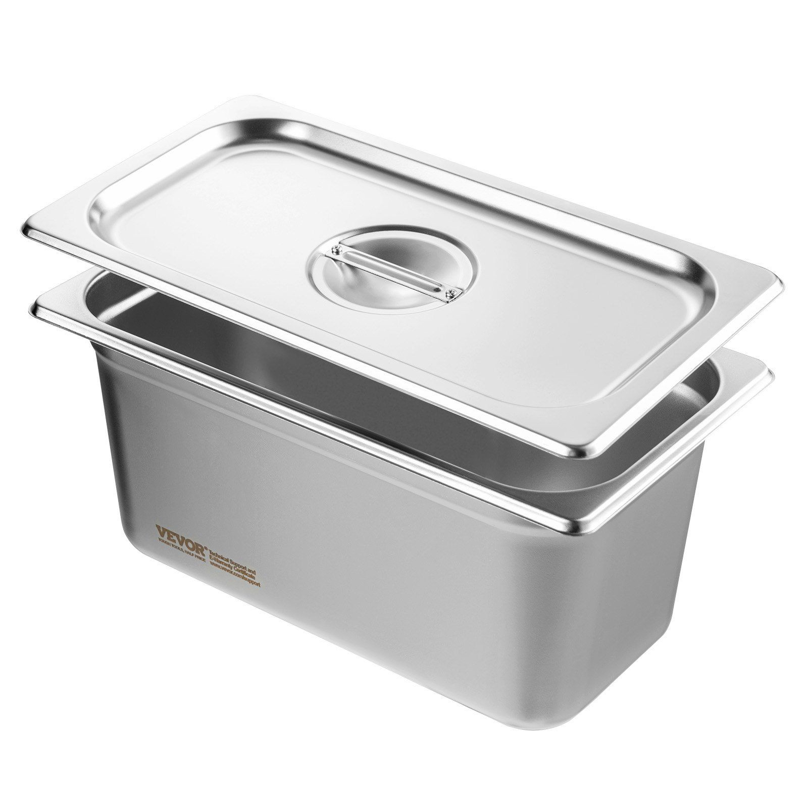 Anti-Jam 1/3 Size 6in Deep Steam Table Pan 0.8mm 8pc Stainless