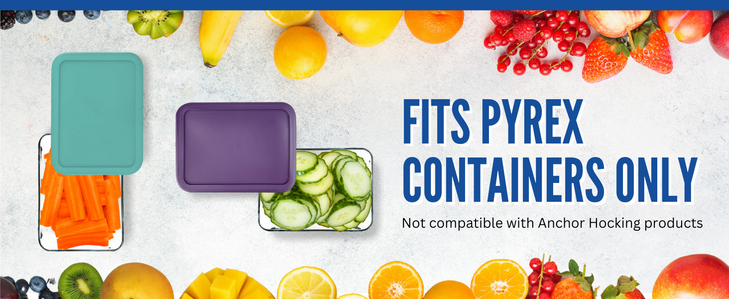 Replacement Lids fits Pyrex 3-Cup Glass Food Storage Container Bowls, (7.75 x