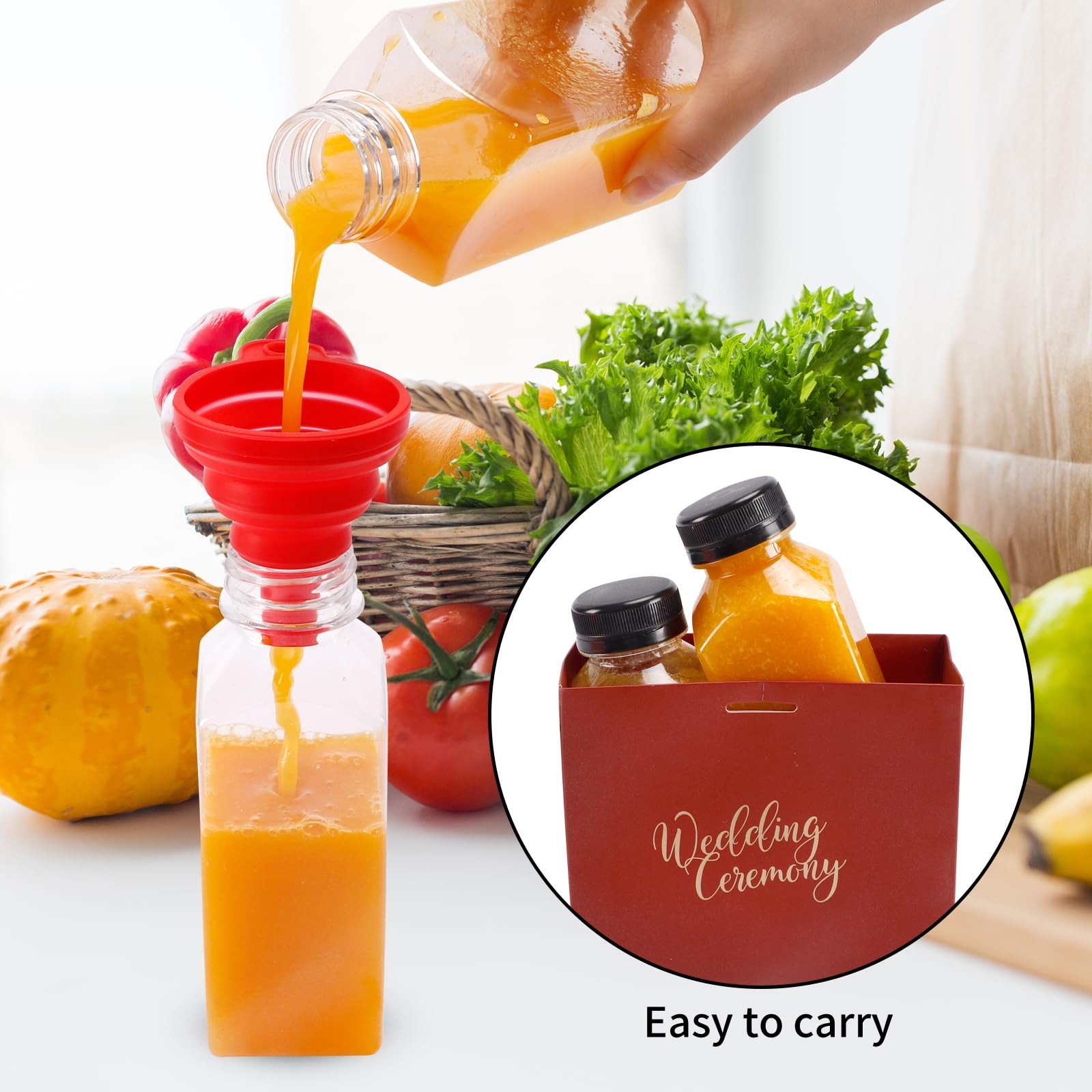 20pcs 16oz Juice Bottles, Plastic Juicing Bottles with Caps, Clear Drink Cont…
