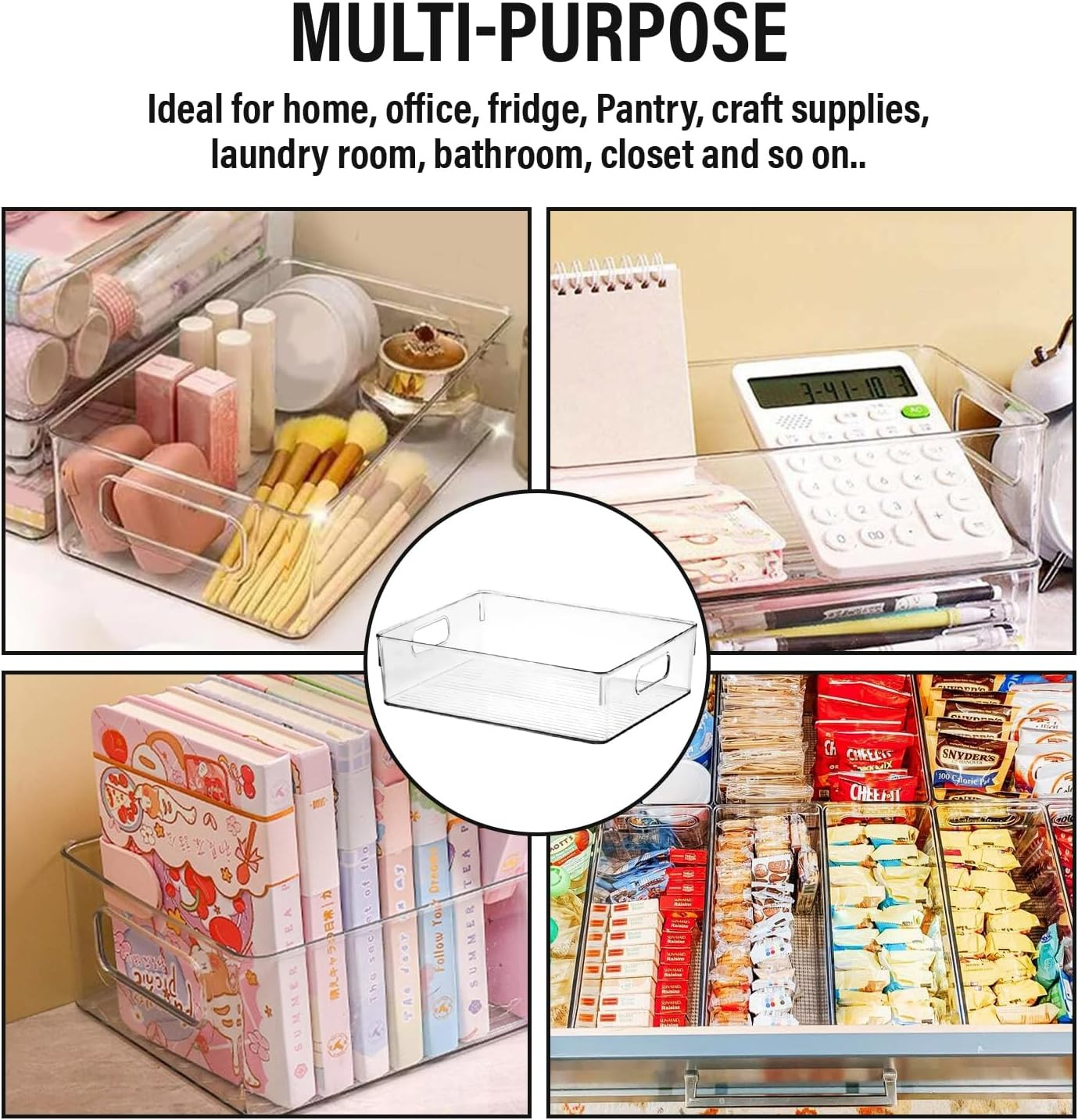 Clear Plastic Storage Bins, Pantry Organizers and Storage or Kitchen Organizatio