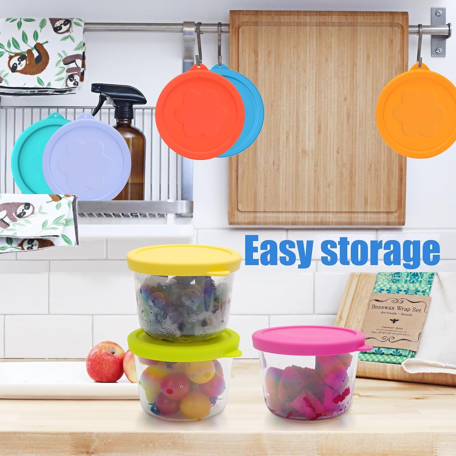 1 Cup Silicone Replacement Lids Storage Cover for Pyrex 7202-PC and Anchor