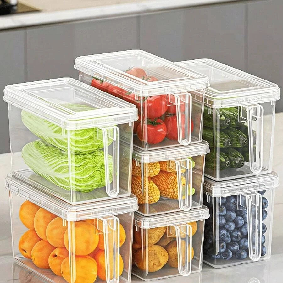 Refrigerator Storage Boxes with Handles, Food Organizer (3-Piece Set)