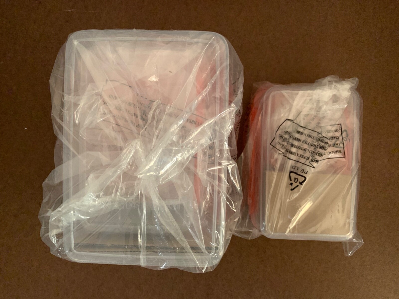 NIP Lock & Lock 8-Piece Rectangle and Round Storage Container Set B, Coral Lids