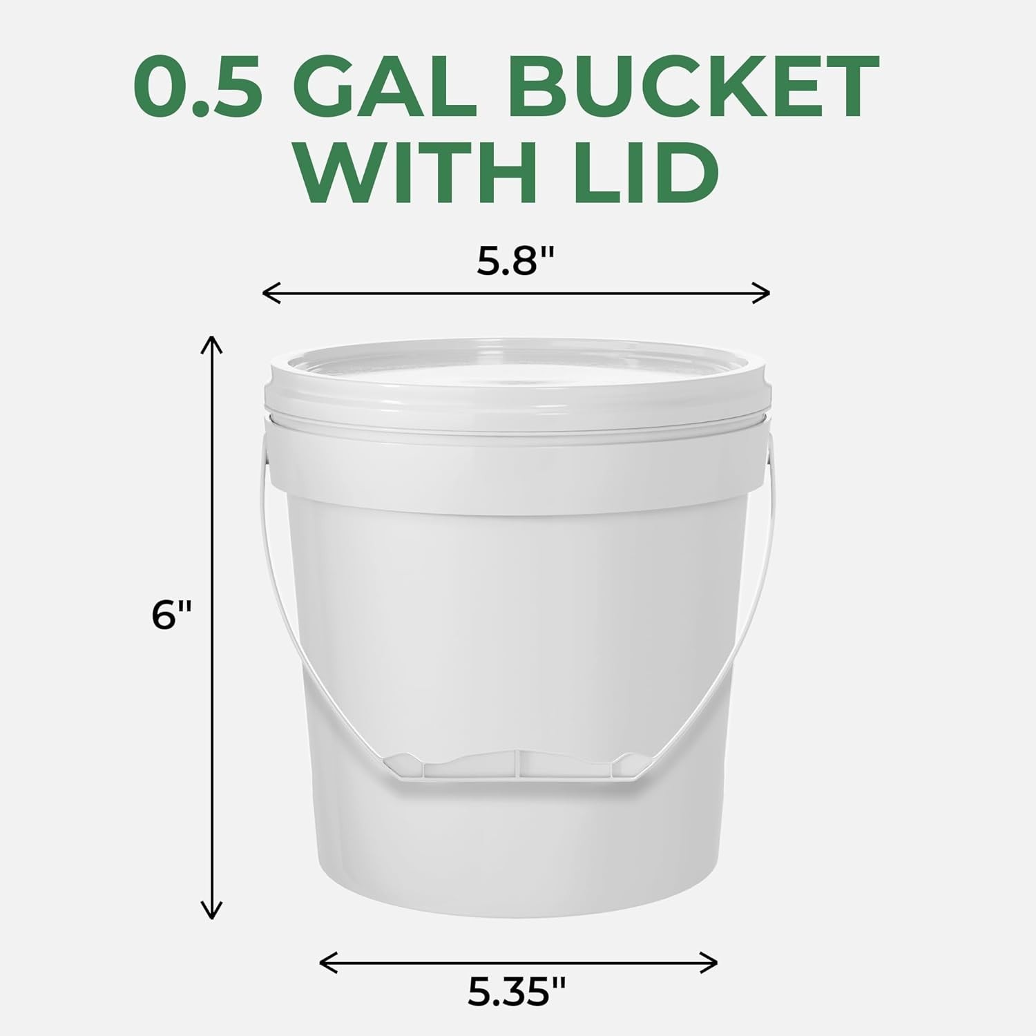 Lot of 6 – 1/2 Gallon 0.5 Bucket Storage Food Containers with Lids & Handles USA
