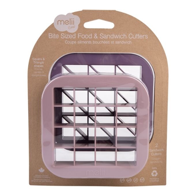 Melii – Luxe Bite Size Sandwich Cutters Pink Purple (Set of 2)