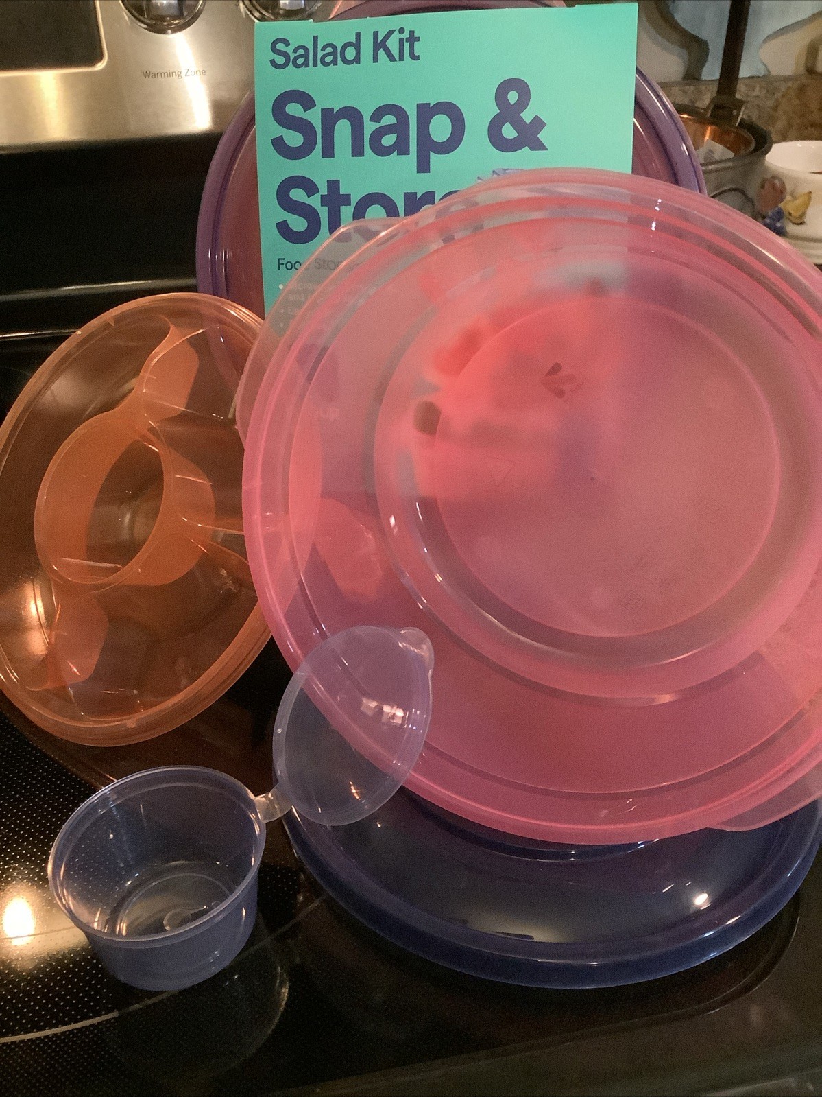 Up & Up Snap & Store Food Containers 3 Sets w/Divided Trays Great For 🥗 Salads