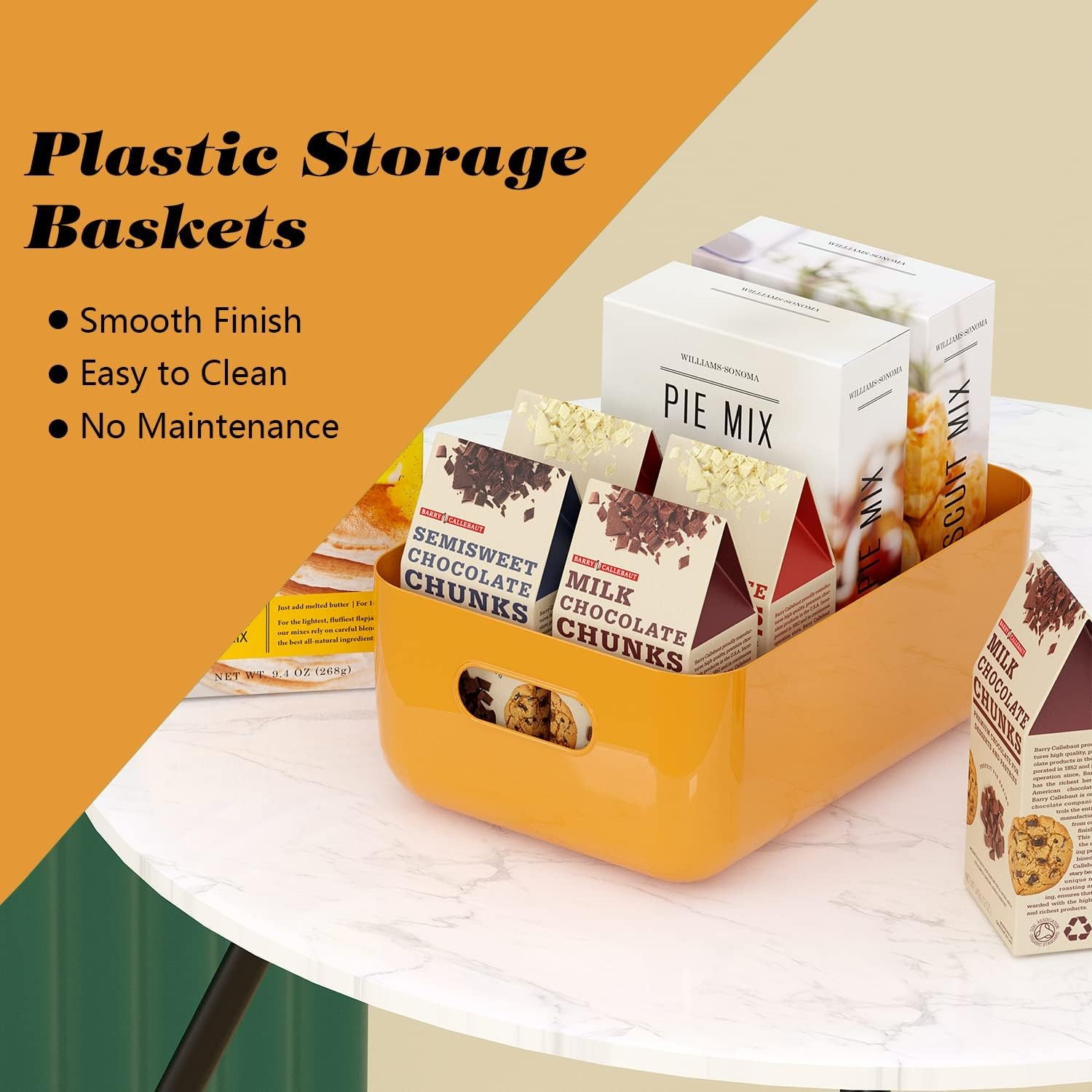 Plastic Storage B-ins 4.2L Small Organizer Bin Classroom Kitchen Pantry 7 Pack