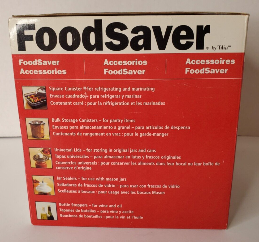 NEW FoodSaver Vacuum Packaging Set, 3/4 and 1 1/2 quart Canisters & Lids NIP