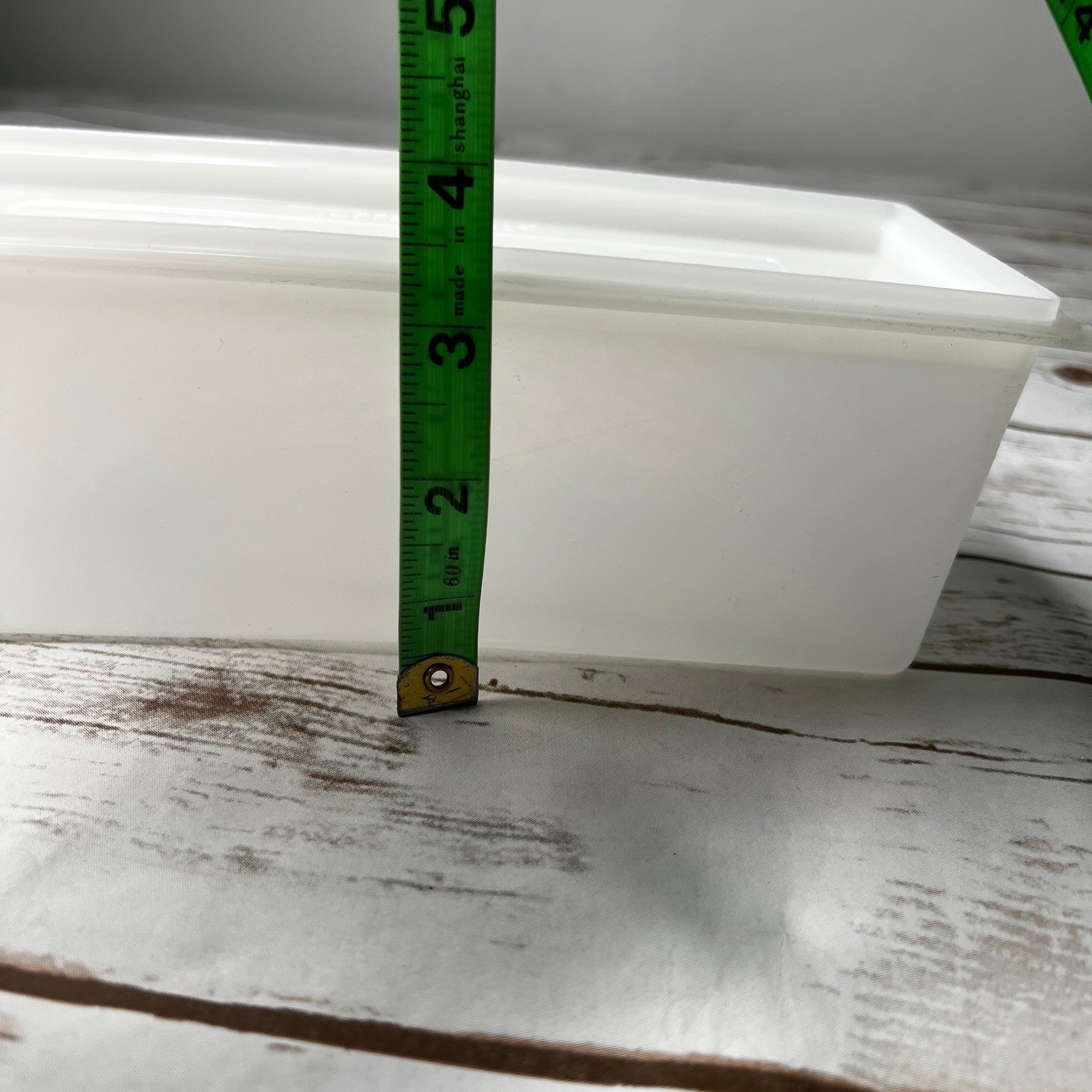 Tupperware Food Storage Container Frosted White Rectangular 11×4.5×3.75 Large