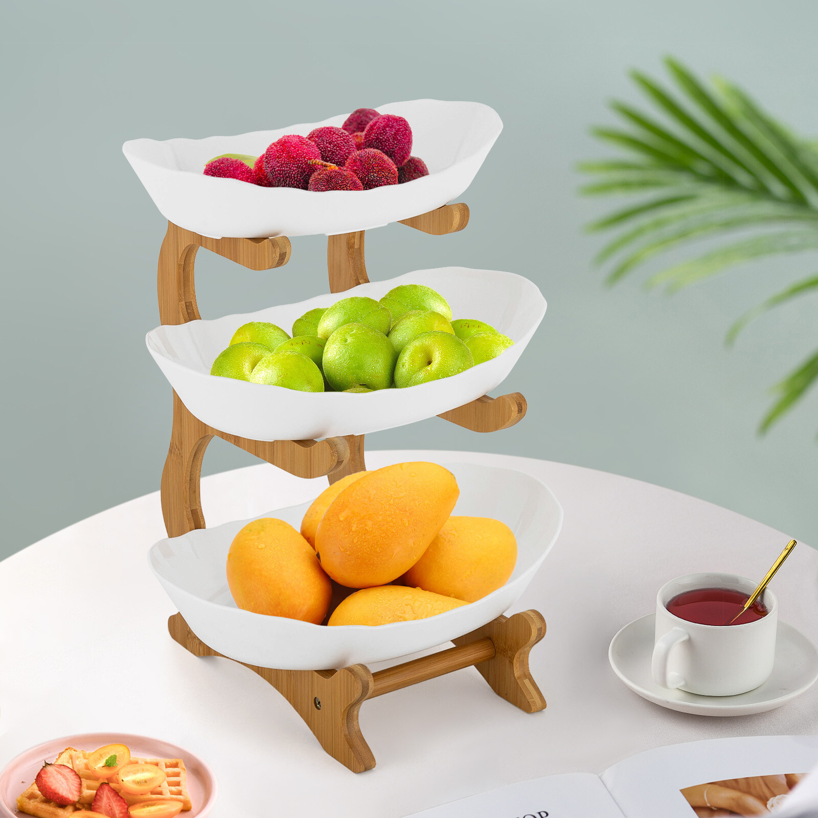 3Tier Fruit Basket Bowl Holder Stand Kitchen Organizer Snacks Vegetable Storage