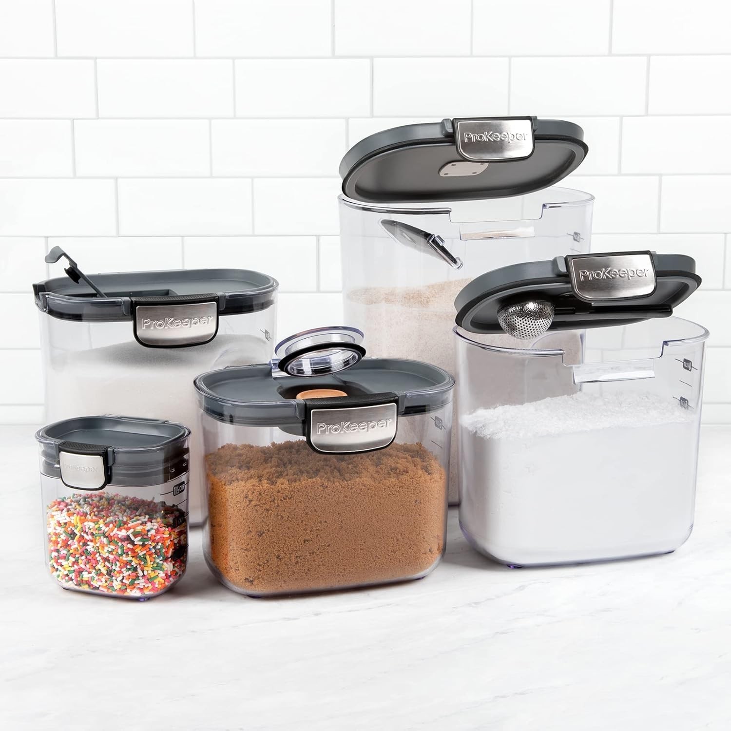 9PC Airtight Food Storage Container Set Plastic Flour and Sugar Canister Set