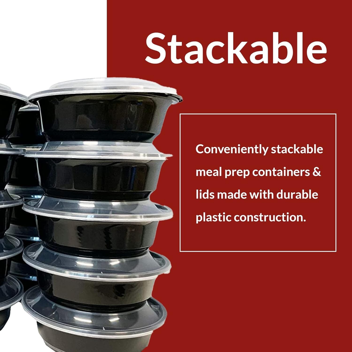 (150 Count) Round Meal Prep Containers to go Take-Out Food Containers with Lids