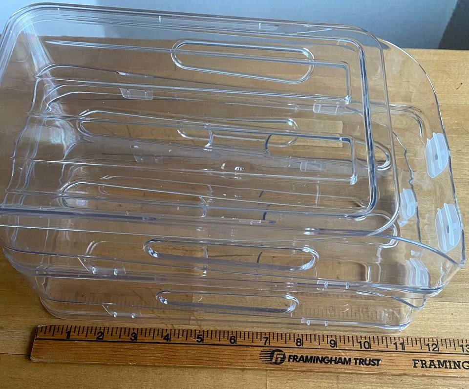 Set of 2 SMRCAD Automatic Rolling Egg Holder for Fridge 24-28 eggs