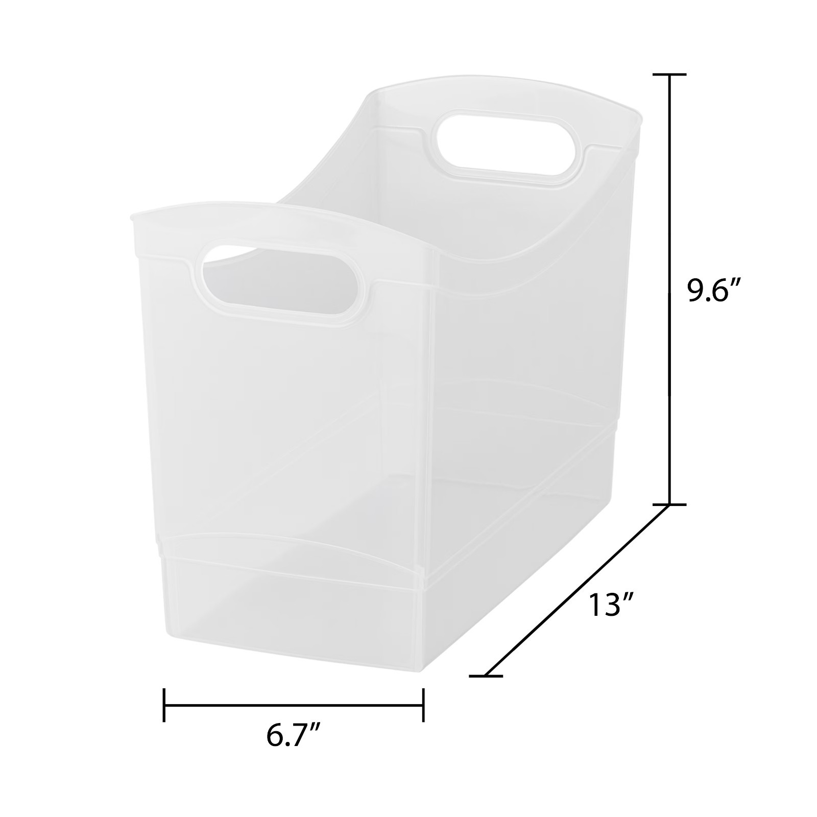 2pack, Mainstays 12 Qt Clear Plastic Storage Bin Organizer with Carrying Handles