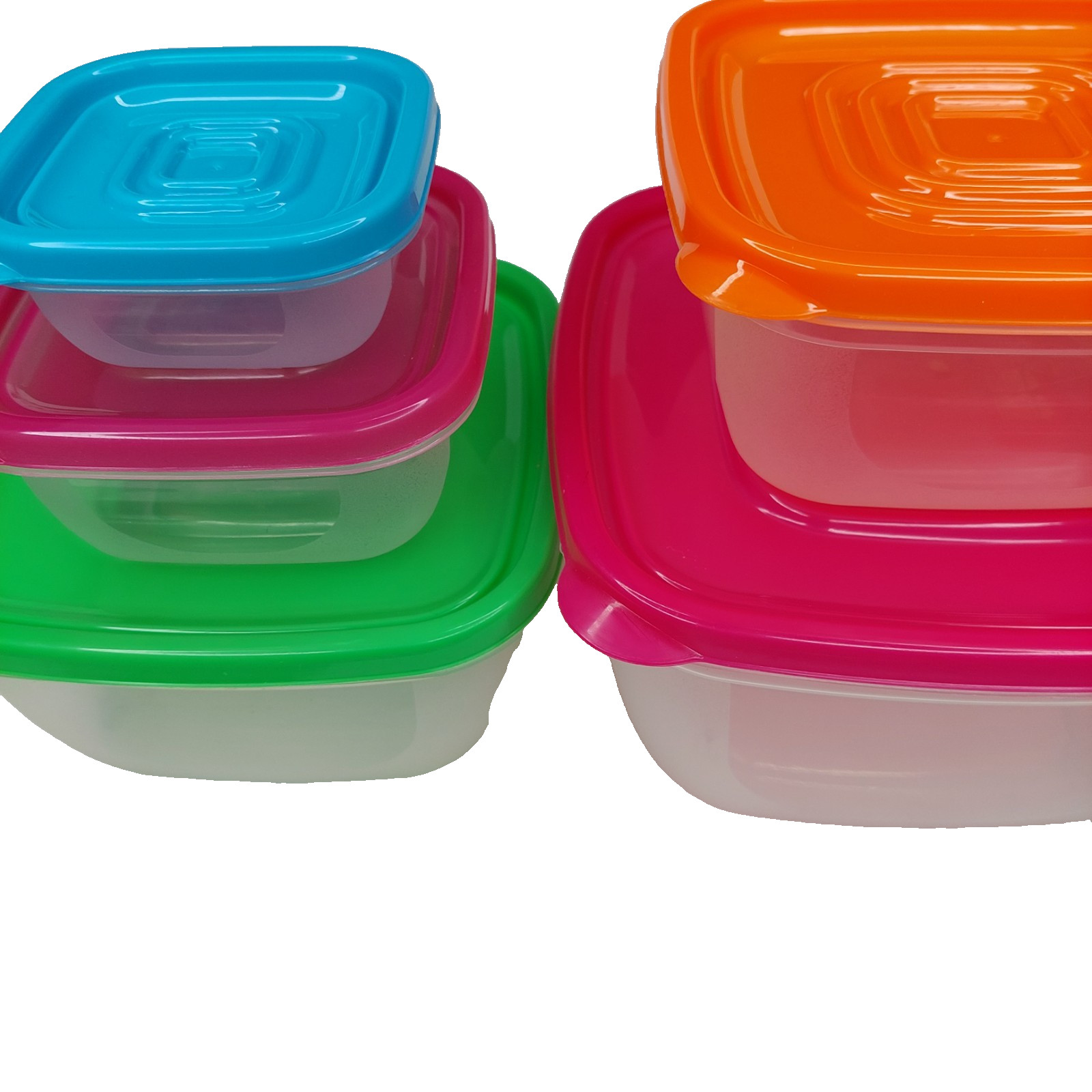 Anchor Hocking Plastic Food Storage Containers 10 PC Set Stackable Square NEW