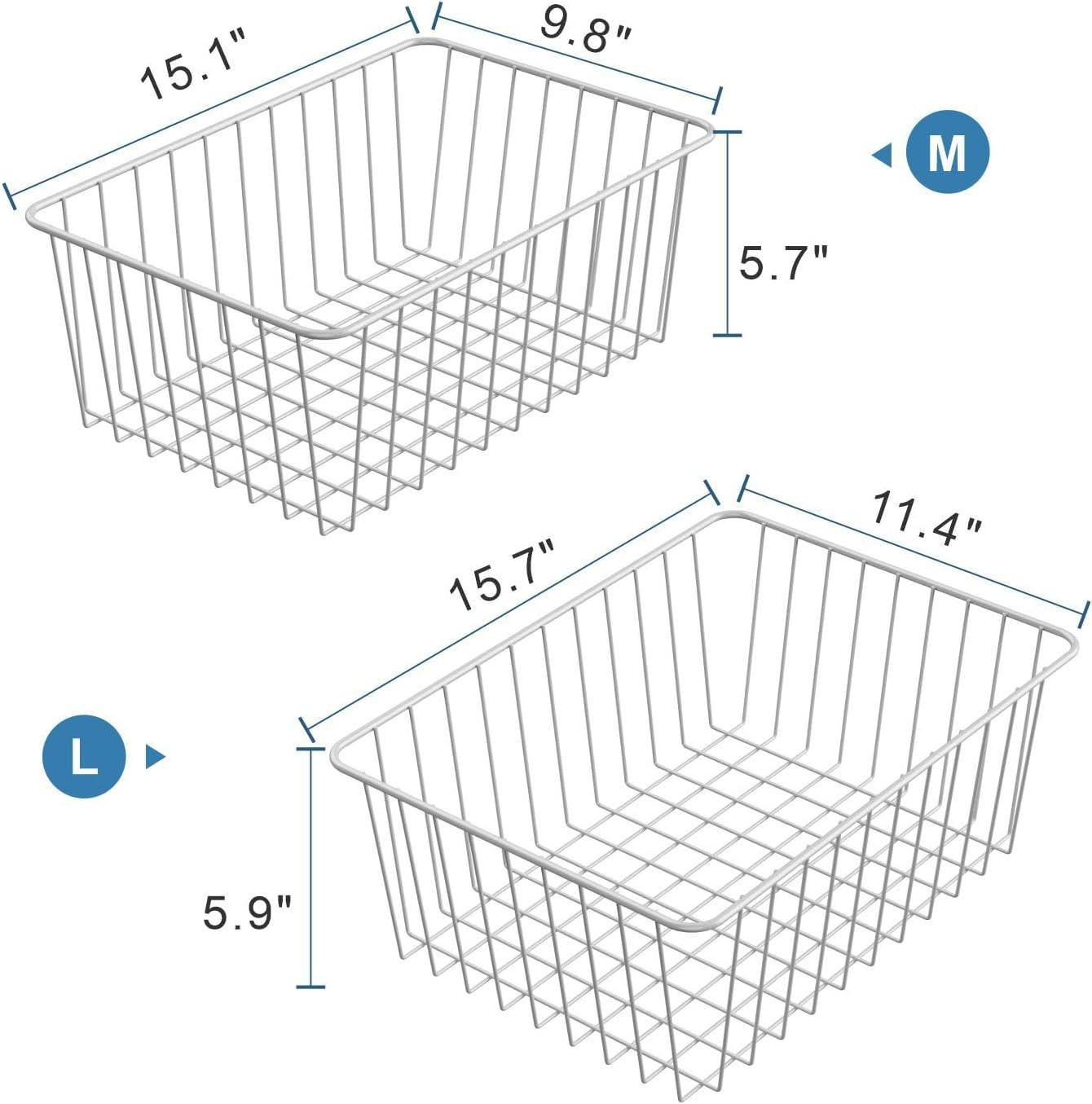 Elegant Slide-Out Freezer Bins – 2 Large & 2 Medium for Ultimate Freshness