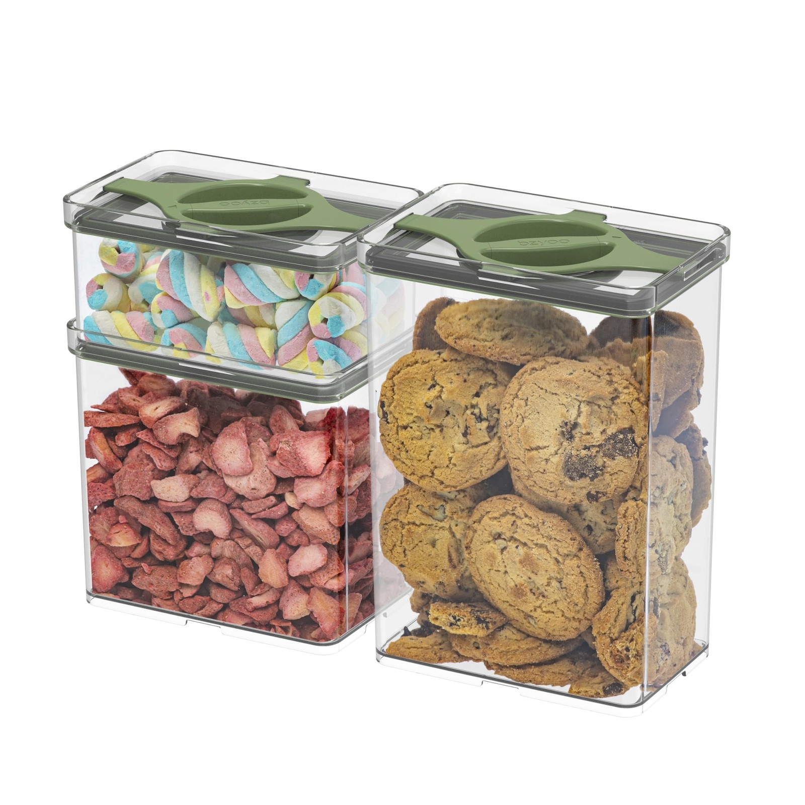 Leakproof Food Storage Container Set with Twist-Lock Lids, 3-Pack BPA-Free St…
