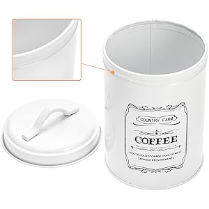 Set of 4 Kitchen Canisters with Airtight Lids, Coffee Tea Sugar Flour Tin Jars