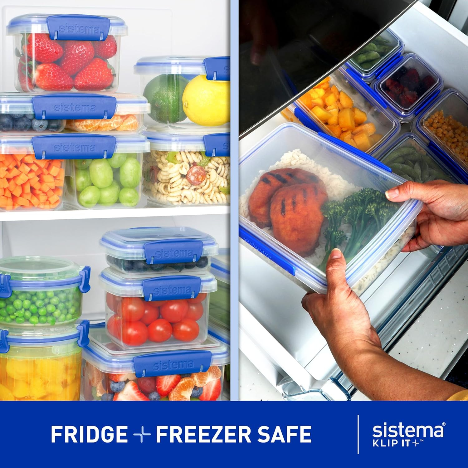 Sistema KLIP IT Large 7L Food Storage Container, Airtight & Stackable, Dishwashe