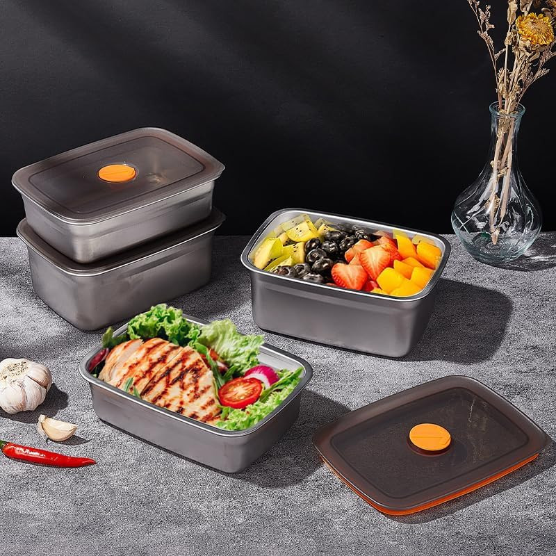 20 PCS Food Storage Containers with Lids Airtight (10 Containers & 10 Lids)，Stai