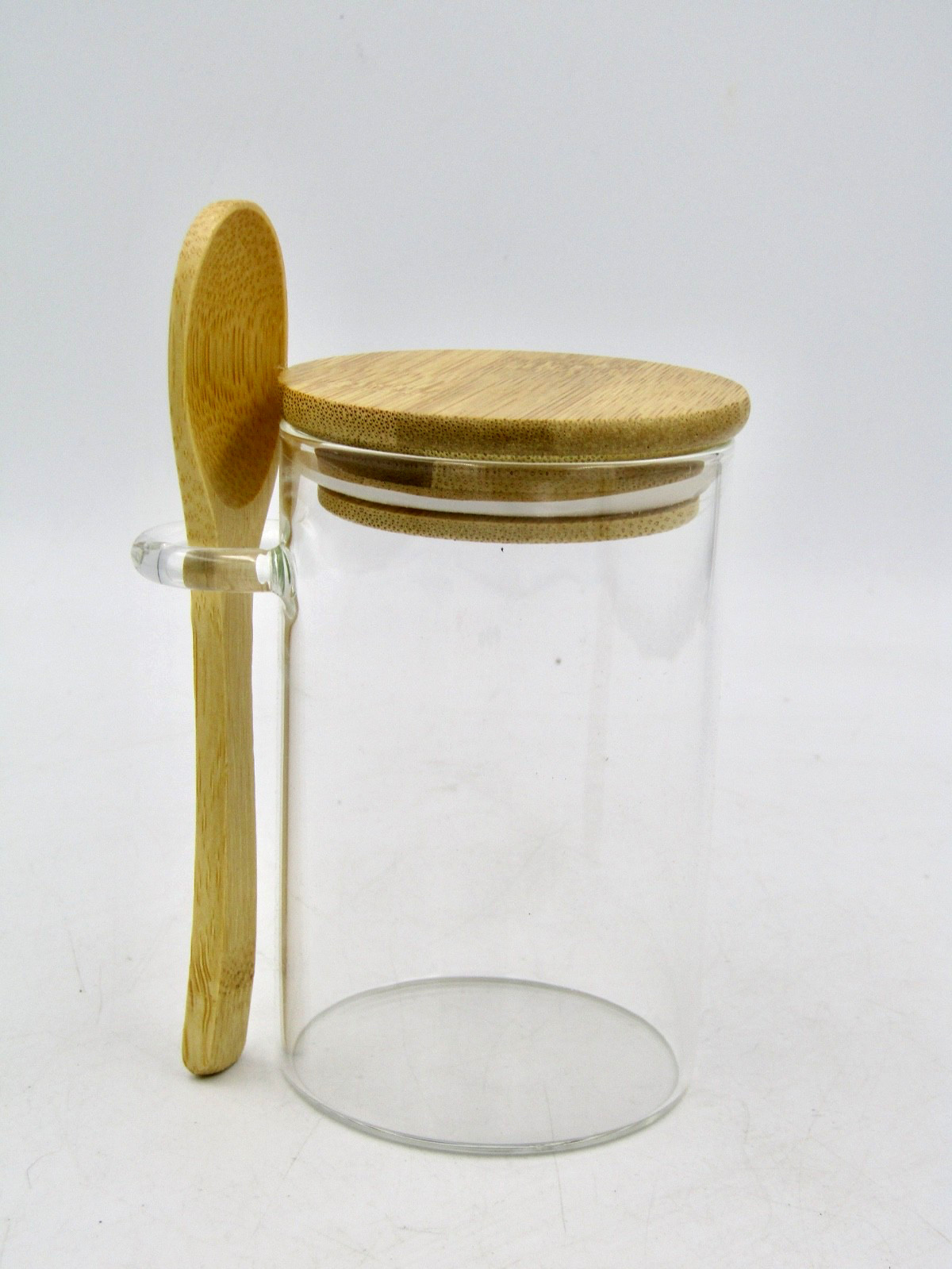 10 Pcs Glass Containers with Bamboo Lids and Spoons – 10 oz Containers – NEW