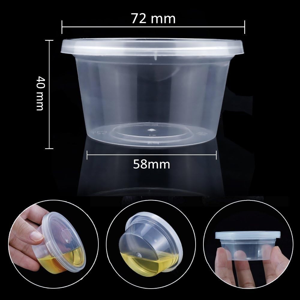 40 Pack 2Oz Small Plastic Containers with Lids for Slime Foam Ball Storage