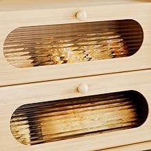 Bread Box,Extra Large 2-Tier Bamboo Bread Box for Kitchen Countertop,Bread