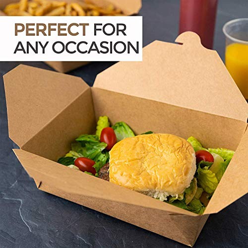 Stock Your Home Microwaveable Kraft Brown Take Out Boxes 71 oz 40 Pack Leak