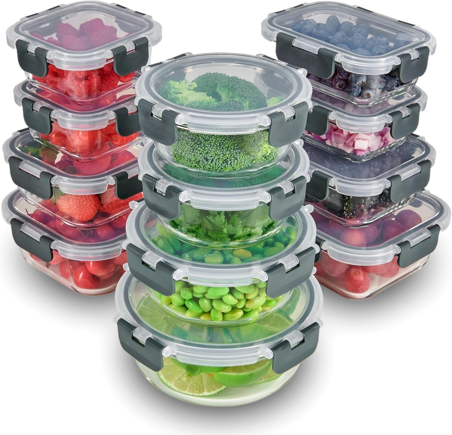 Durable 24-Piece Borosilicate Meal Prep Containers – Leak Resistant & Safe