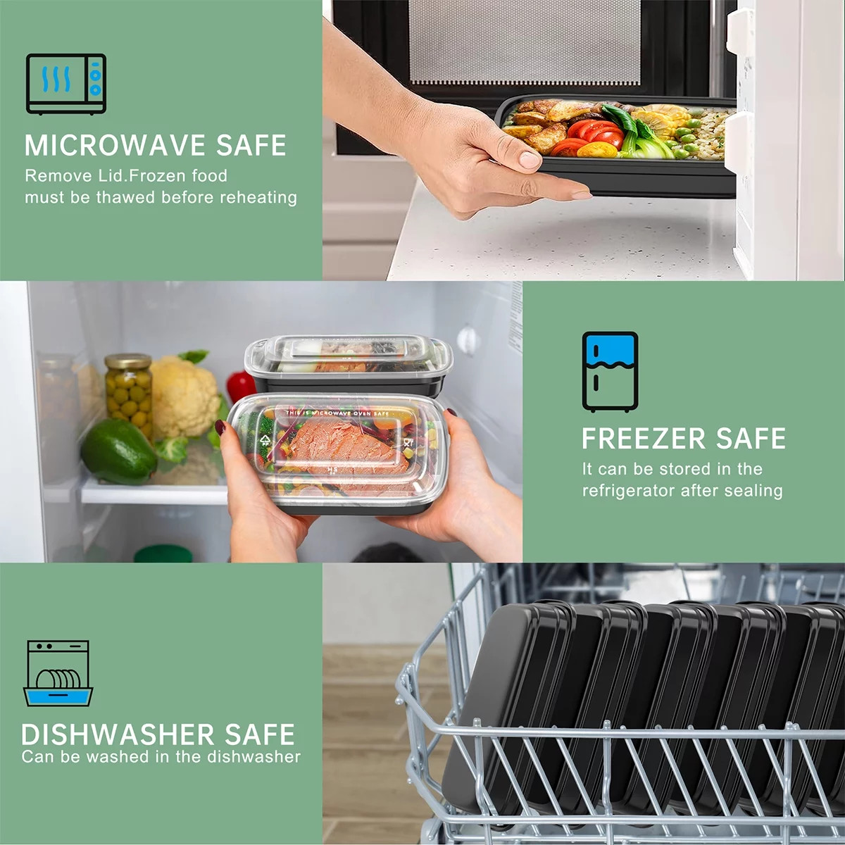 50 Pack Meal Prep Containers 25oz Food Storage Containers with Lids BPA Free Ben
