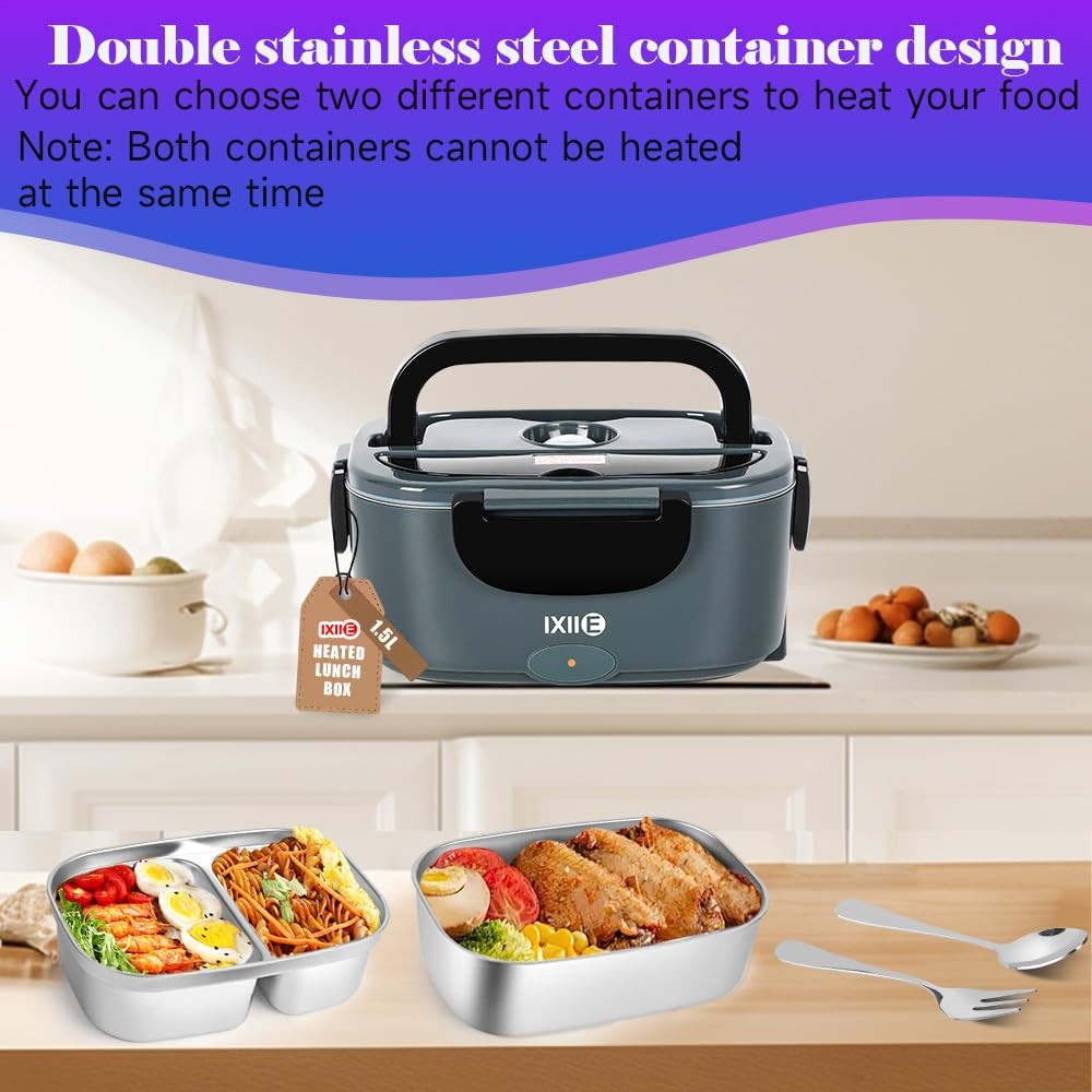 IXIIE 80W Electric Lunch Box Food Warmer 12V/24V/110V Car Truck Work Home Portab