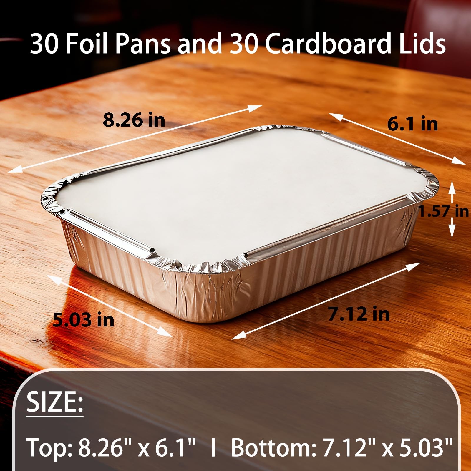 Aluminum Foil Pans with Lids – 2.25 LB To Go Food Containers Disposable Tin F…