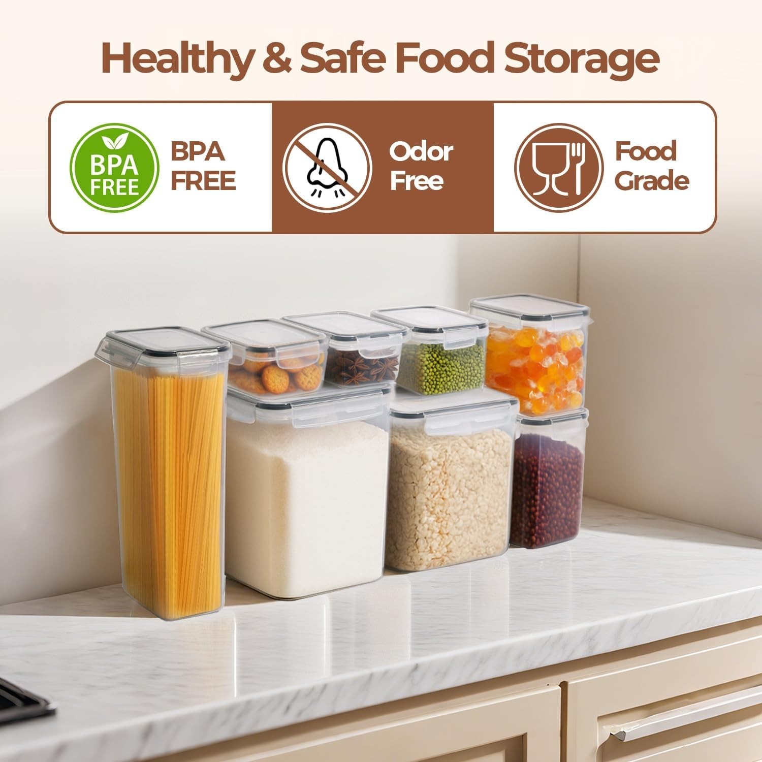 Airtight Food Storage Containers with Lids, 11 Pcs Canisters Sets for the Kit…