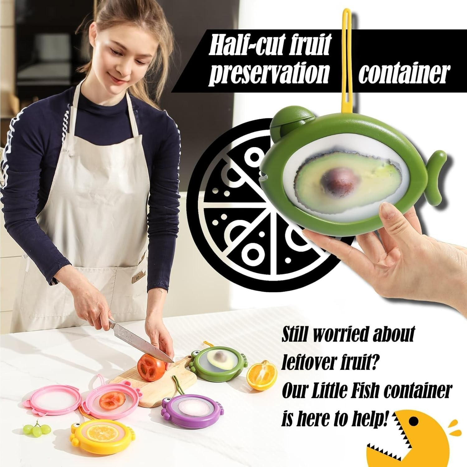 Vibrant Fish Design Food Storage Set – 4 Reusable Containers for Freshness